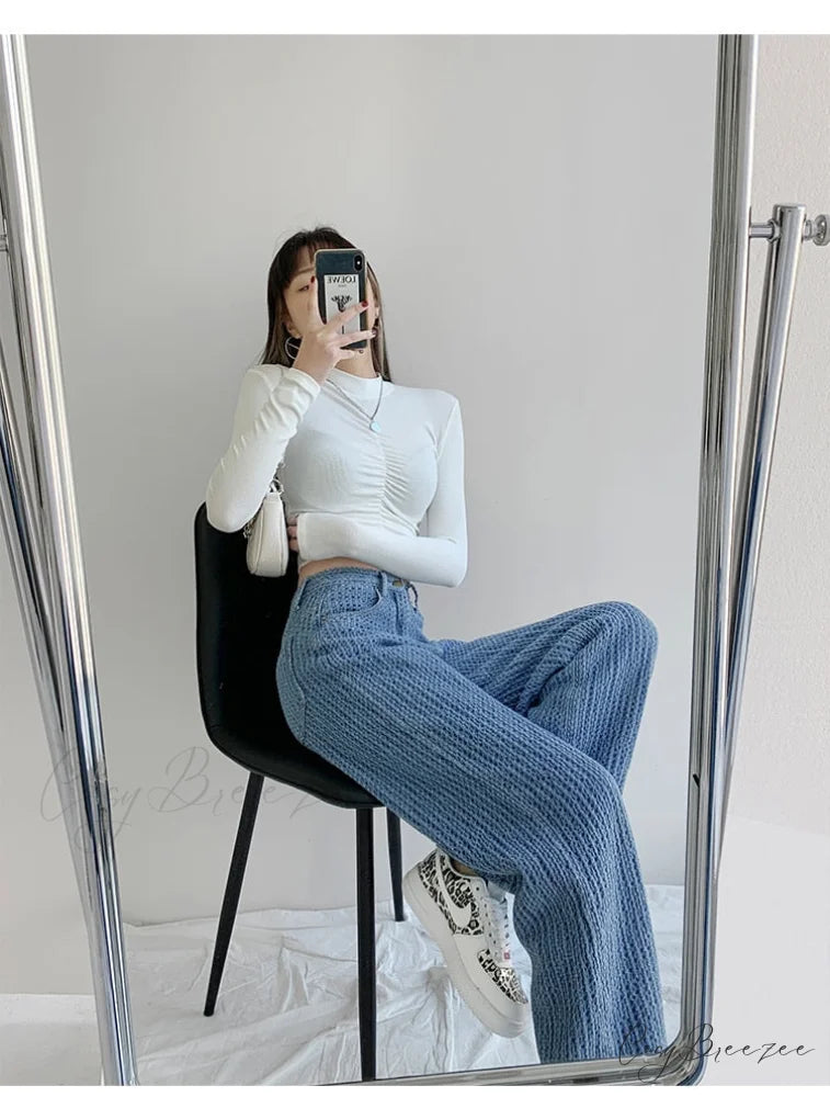 Women’s Baggy - Jeans Streetwear Waist High Denim Casual Trousers