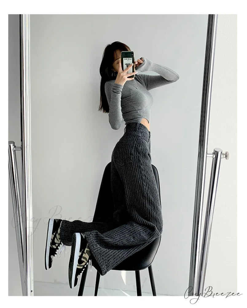 Women’s Baggy - Jeans Streetwear Waist High Denim Casual Trousers