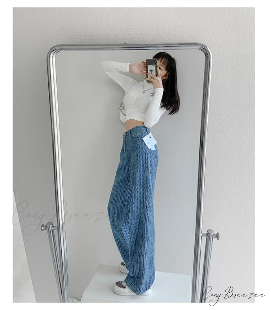 Women’s Baggy - Jeans Streetwear Waist High Denim Casual Trousers