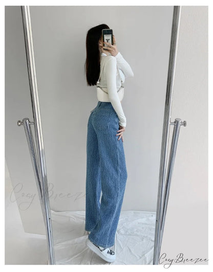 Women’s Baggy - Jeans Streetwear Waist High Denim Casual Trousers