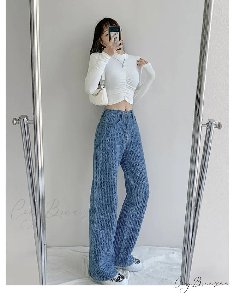 Women’s Baggy - Jeans Streetwear Waist High Denim Casual Trousers