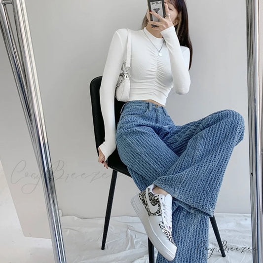 Women’s Baggy - Jeans Streetwear Waist High Denim Casual Trousers