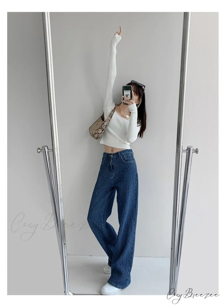 Women’s Baggy - Jeans Streetwear Waist High Denim Casual Trousers