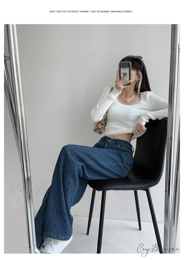 Women’s Baggy - Jeans Streetwear Waist High Denim Casual Trousers