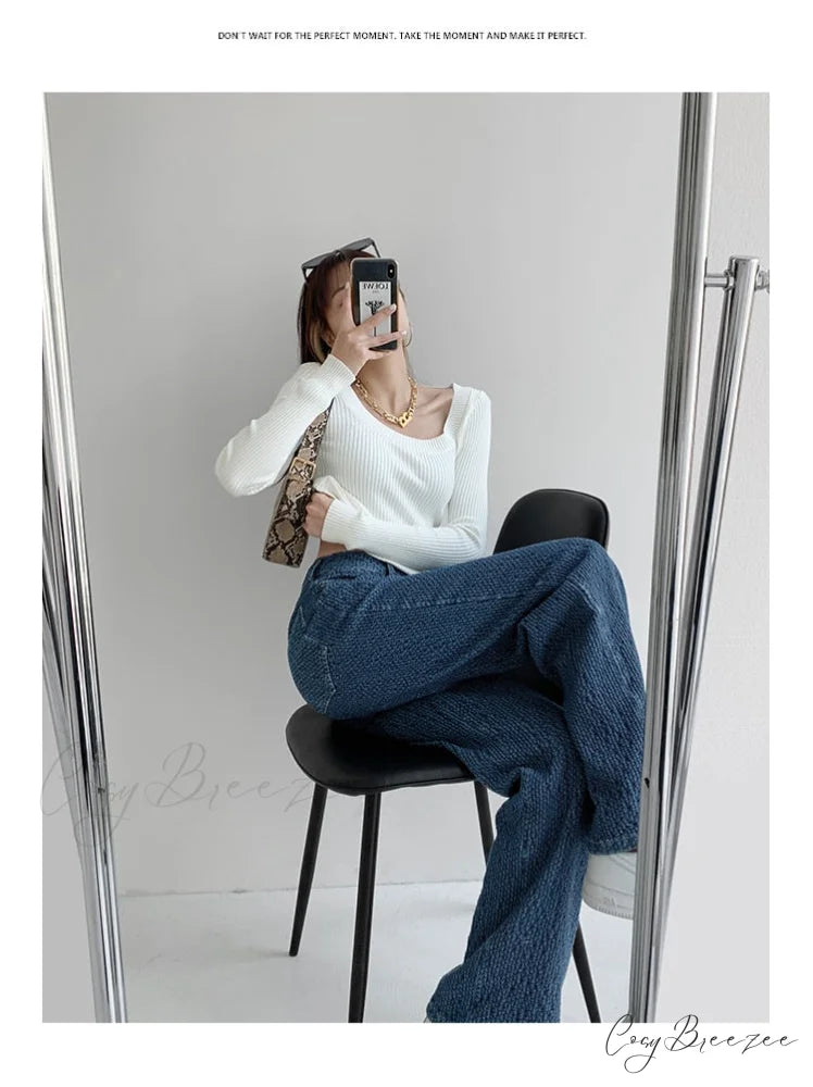 Women’s Baggy - Jeans Streetwear Waist High Denim Casual Trousers