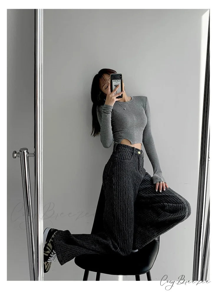 Women’s Baggy - Jeans Streetwear Waist High Denim Casual Trousers