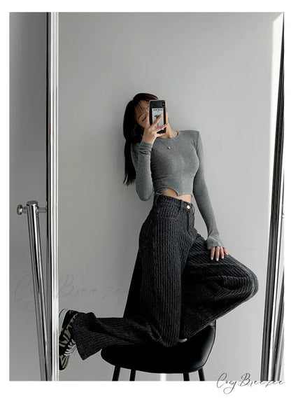 Women’s Baggy - Jeans Streetwear Waist High Denim Casual Trousers