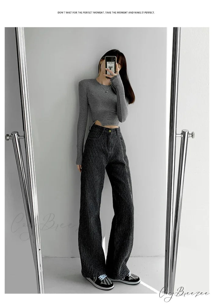 Women’s Baggy - Jeans Streetwear Waist High Denim Casual Trousers