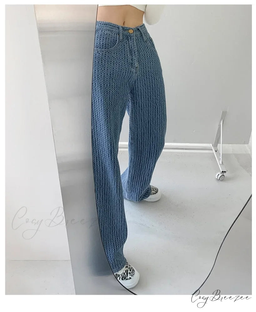 Women’s Baggy - Jeans Streetwear Waist High Denim Casual Trousers