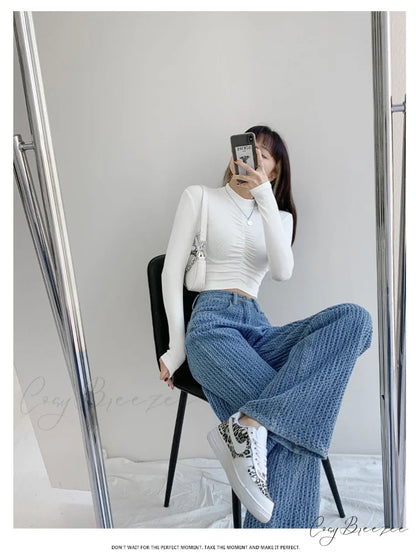 Women’s Baggy - Jeans Streetwear Waist High Denim Casual Trousers