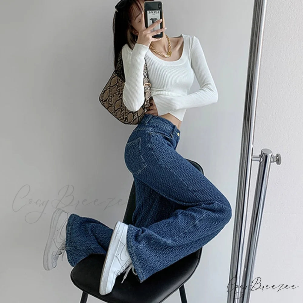 Women’s Baggy - Jeans Streetwear Waist High Denim Casual Trousers