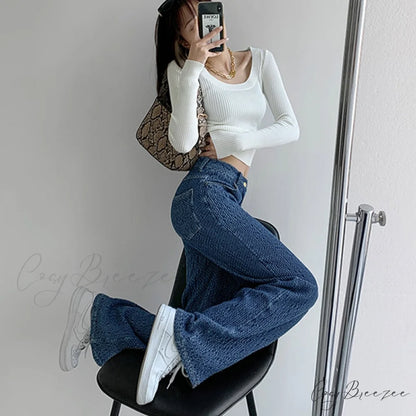 Women’s Baggy - Jeans Streetwear Waist High Denim Casual Trousers