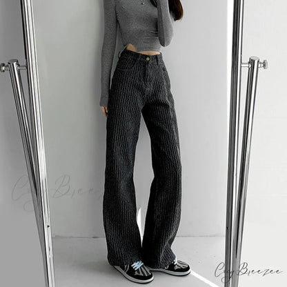 Women’s Baggy - Jeans Streetwear Waist High Denim Casual Trousers black / S(40-47.5kgs)