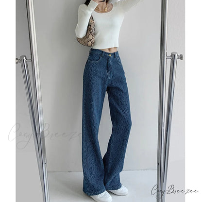Women’s Baggy - Jeans Streetwear Waist High Denim Casual Trousers blue 2 / S(40-47.5kgs)