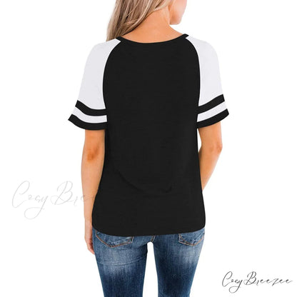Women’s Block Crew Neck Brief Arm Color Shirt