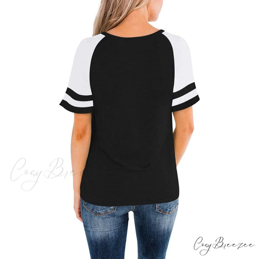 Women’s Block Crew Neck Brief Arm Color Shirt