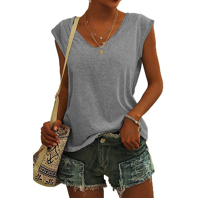 Arm Casual Women's Cap Tank Loose Fit Top