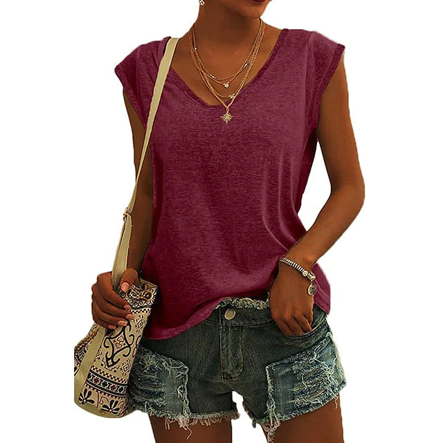 Arm Casual Women's Cap Tank Loose Fit Top