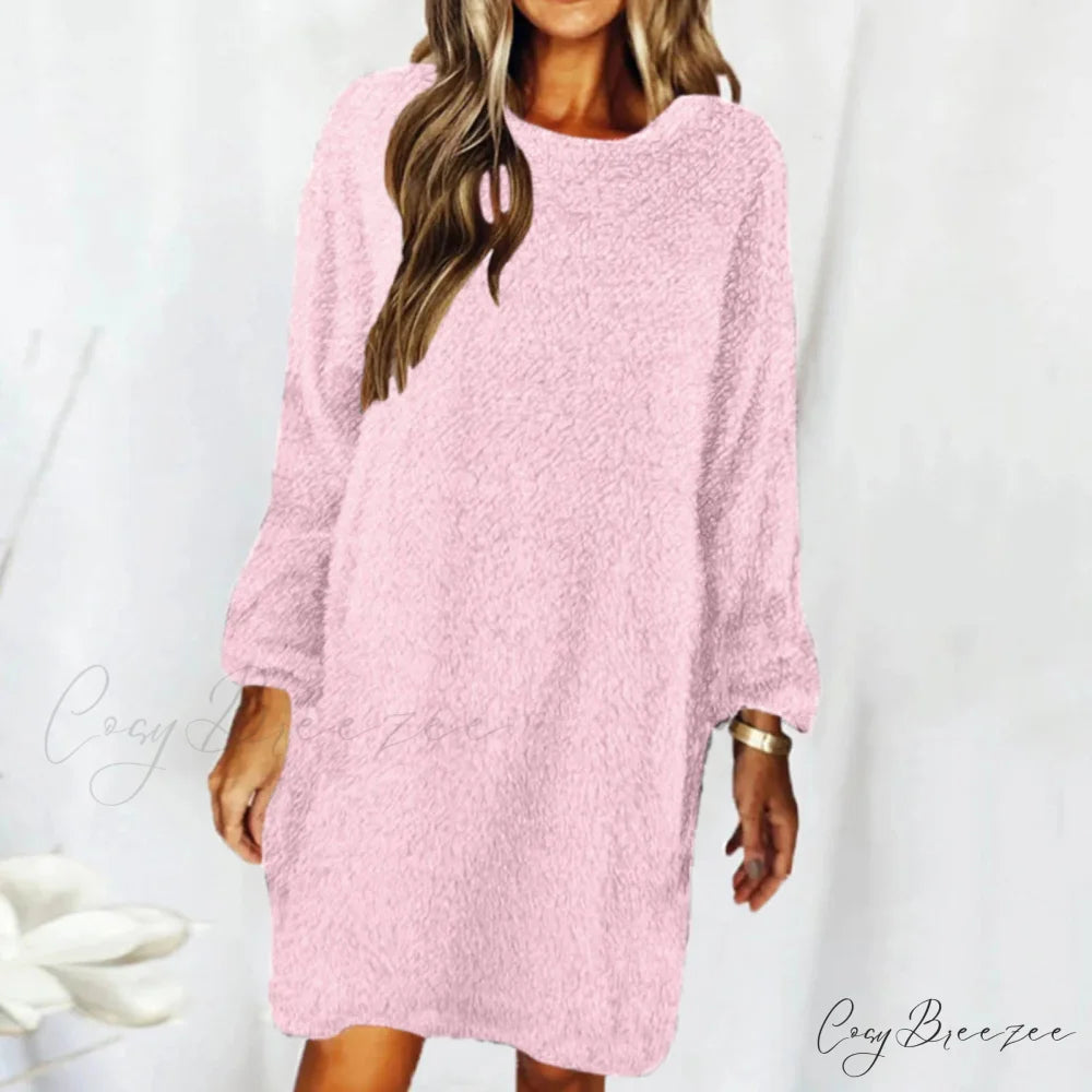 Women’s Casual Floral Splicing Printed Round Neck Midi 2024 New Spring Autumn Fashion Loose Long Sleeve Dress