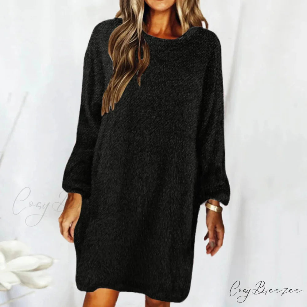 Women’s Casual Floral Splicing Printed Round Neck Midi 2024 New Spring Autumn Fashion Loose Long Sleeve Dress
