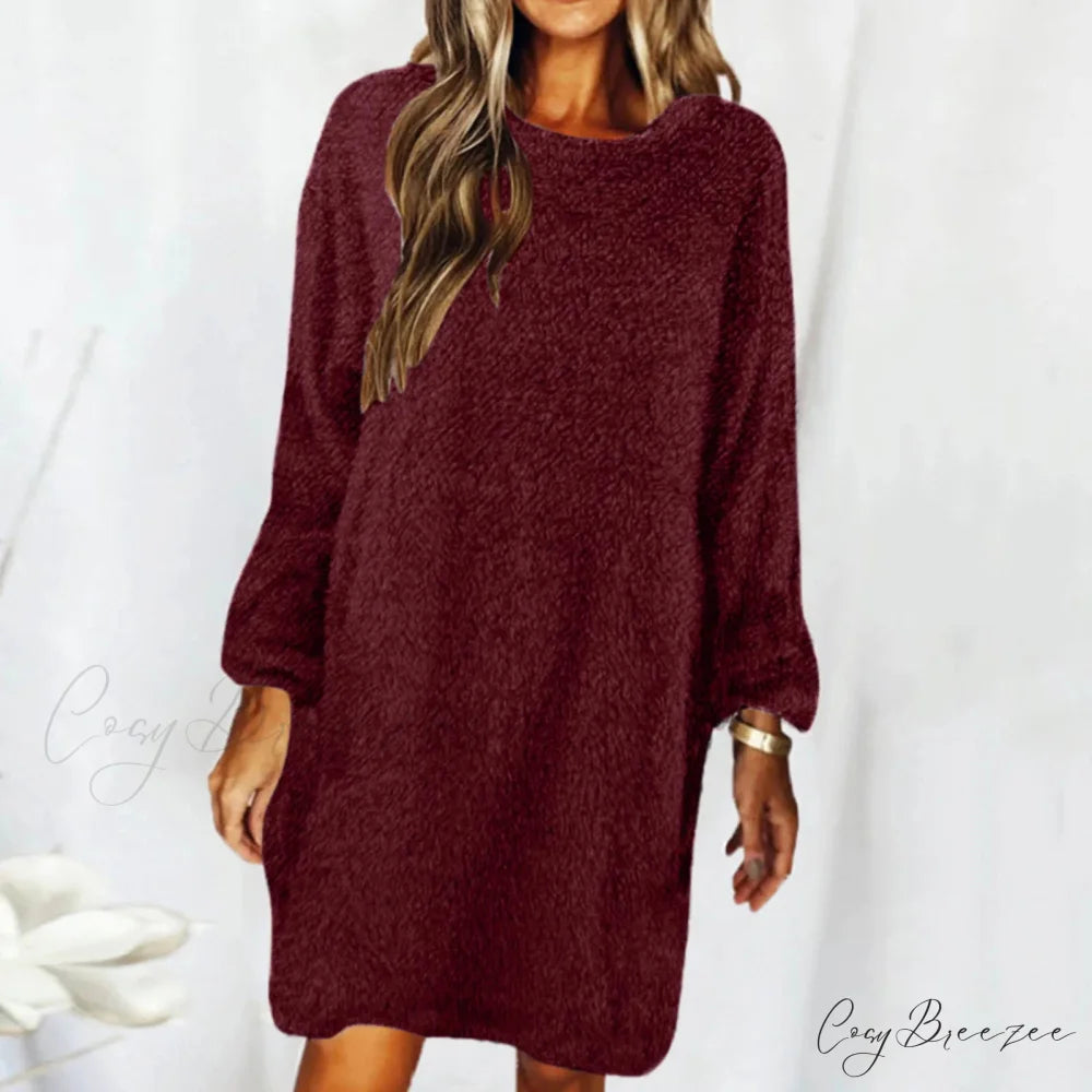 Women’s Casual Floral Splicing Printed Round Neck Midi 2024 New Spring Autumn Fashion Loose Long Sleeve Dress