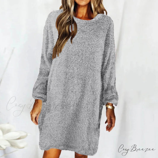 Women’s Casual Floral Splicing Printed Round Neck Midi 2024 New Spring Autumn Fashion Loose Long Sleeve Dress