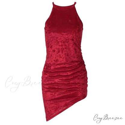 Women’s Elegant Halter Neck Print Bodycon Mini Dress
