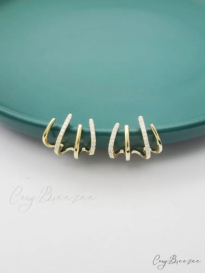 Women’s Geometric One-piece Four-claw Design Earrings
