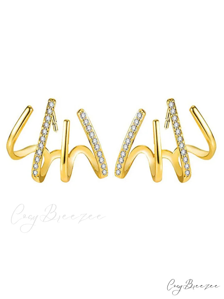 Women’s Geometric One-piece Four-claw Design Earrings