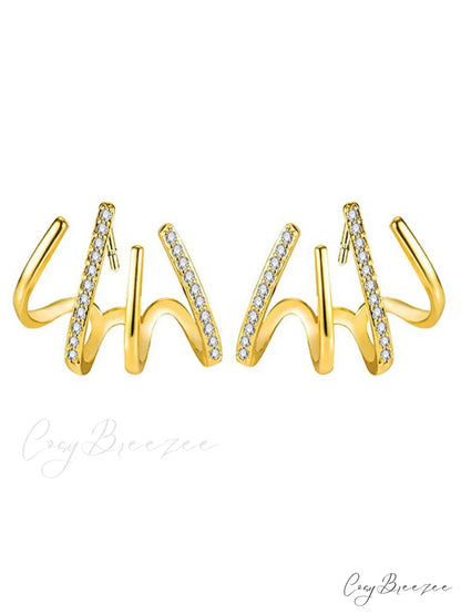 Women’s Geometric One-piece Four-claw Design Earrings