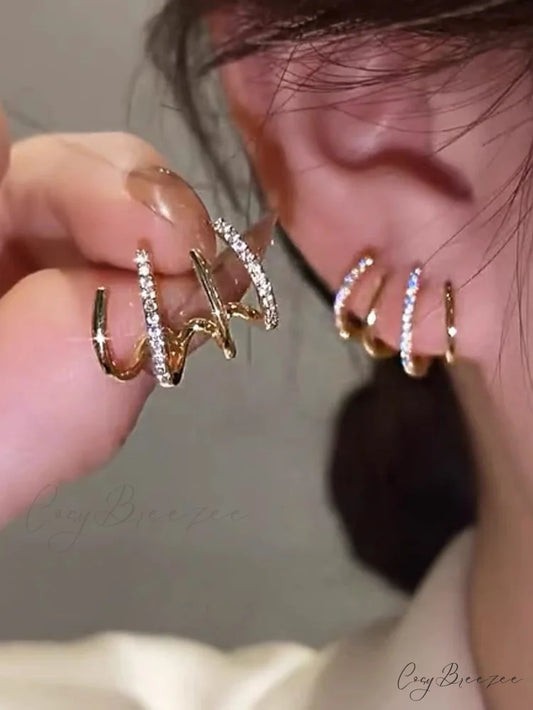 Women’s Geometric One-piece Four-claw Design Earrings