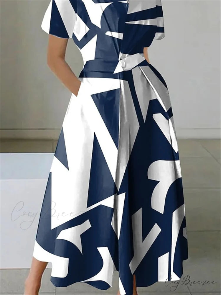 Women’s Gown Neckline Button with Full-Length Casual and Blouse Pocket