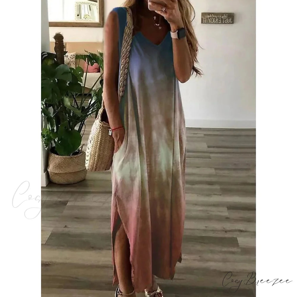 Women’s Maxi Long Shift Dress Light Blue / S