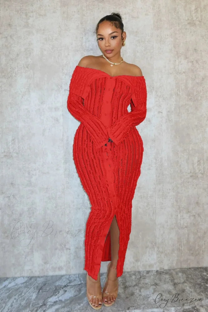 Women’s Pleated Off Shoulder See-Through Fitted Ruched Party Night Sexy Midi Dress Red / S