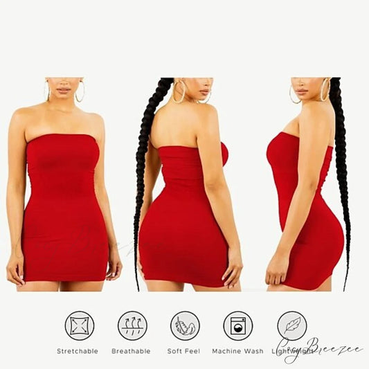 Women’s Seamless Strapless Tube Dress - 3 Pack