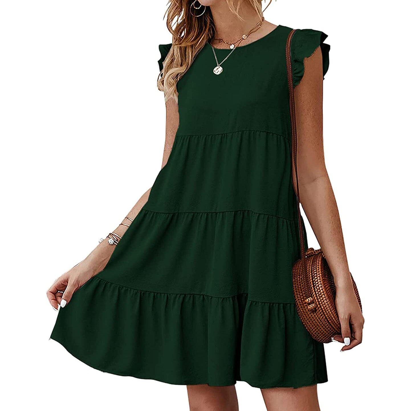 Sleeveless Ruffle Sleeve Summer Dress for Women