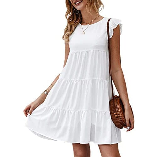 Sleeveless Ruffle Sleeve Summer Dress for Women