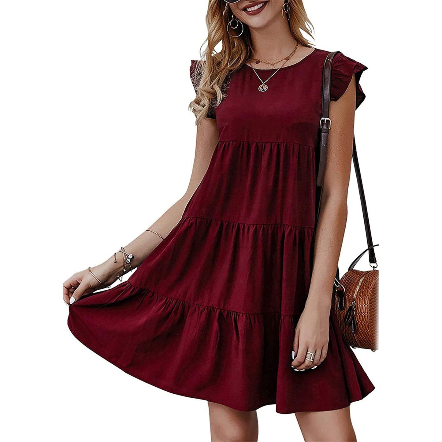 Sleeveless Ruffle Sleeve Summer Dress for Women