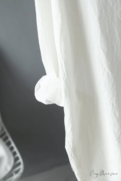 Women’s Spring/Autumn Arm - Fit Blouse Loose Casual Gown with Long Buttons