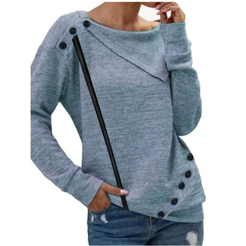 Solid Sweatshirt Women's Color Pullover