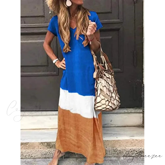 Women’s T Shirt Maxi Dress Blue / S