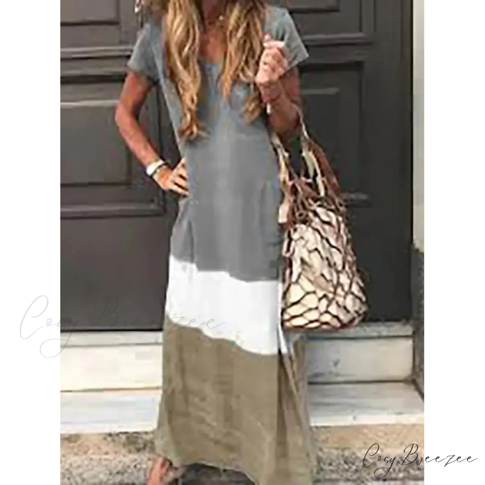 Women’s T Shirt Maxi Dress Gray / S