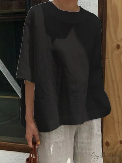 Women’s Tunic Blouse Casual Shirt Black / S