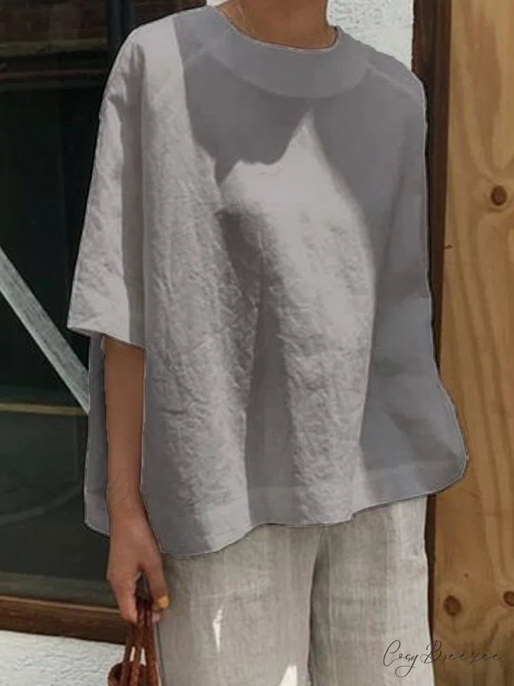 Women’s Tunic Blouse Casual Shirt Gray / S