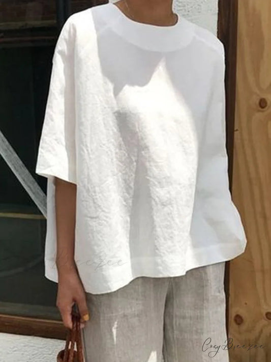 Women’s Tunic Blouse Casual Shirt White / S