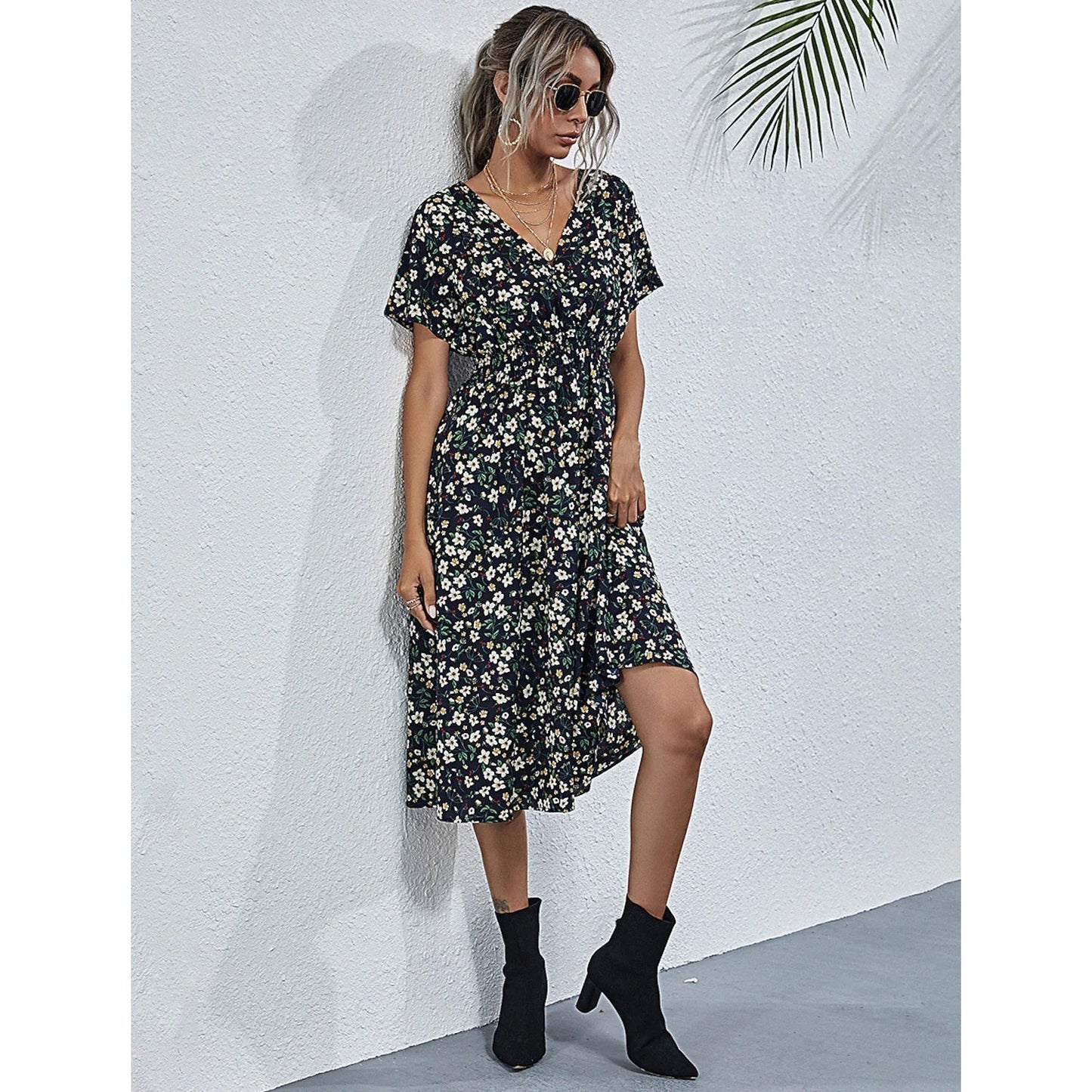 Boho Loose Midi Dress for Women