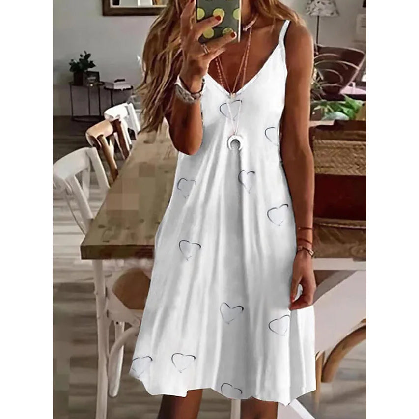 V-Neck Casual Sling Dress for Women