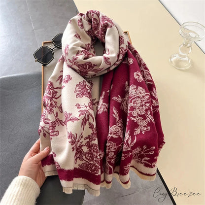 Wool Tartan Plaid Cashmere Scarf red 2 scarf-241228