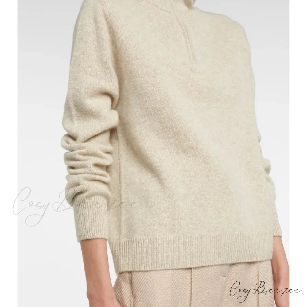 Woolen Cozy Casual Solid Warm Long Sleeve Autumnal Stylish Sweater