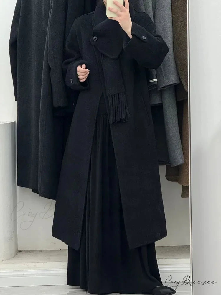 Woolen Single Button Full Sleeve Coat overcoats-241228